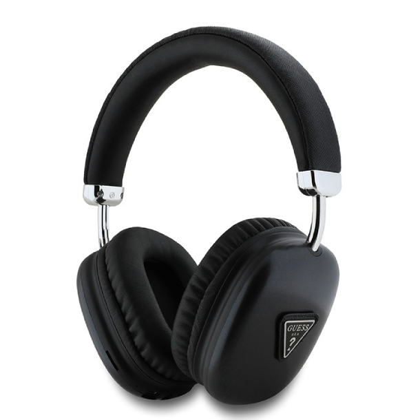 Беспроводные накладные наушники Guess Bluetooth Headphones PU Saffiano Triangle Metal Logo, Черный