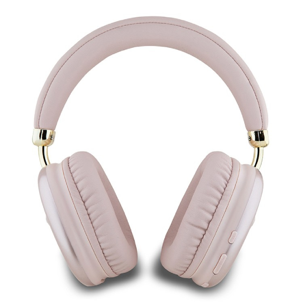 Беспроводные накладные наушники Guess Bluetooth Headphones PU Saffiano Triangle Metal Logo, Розовый