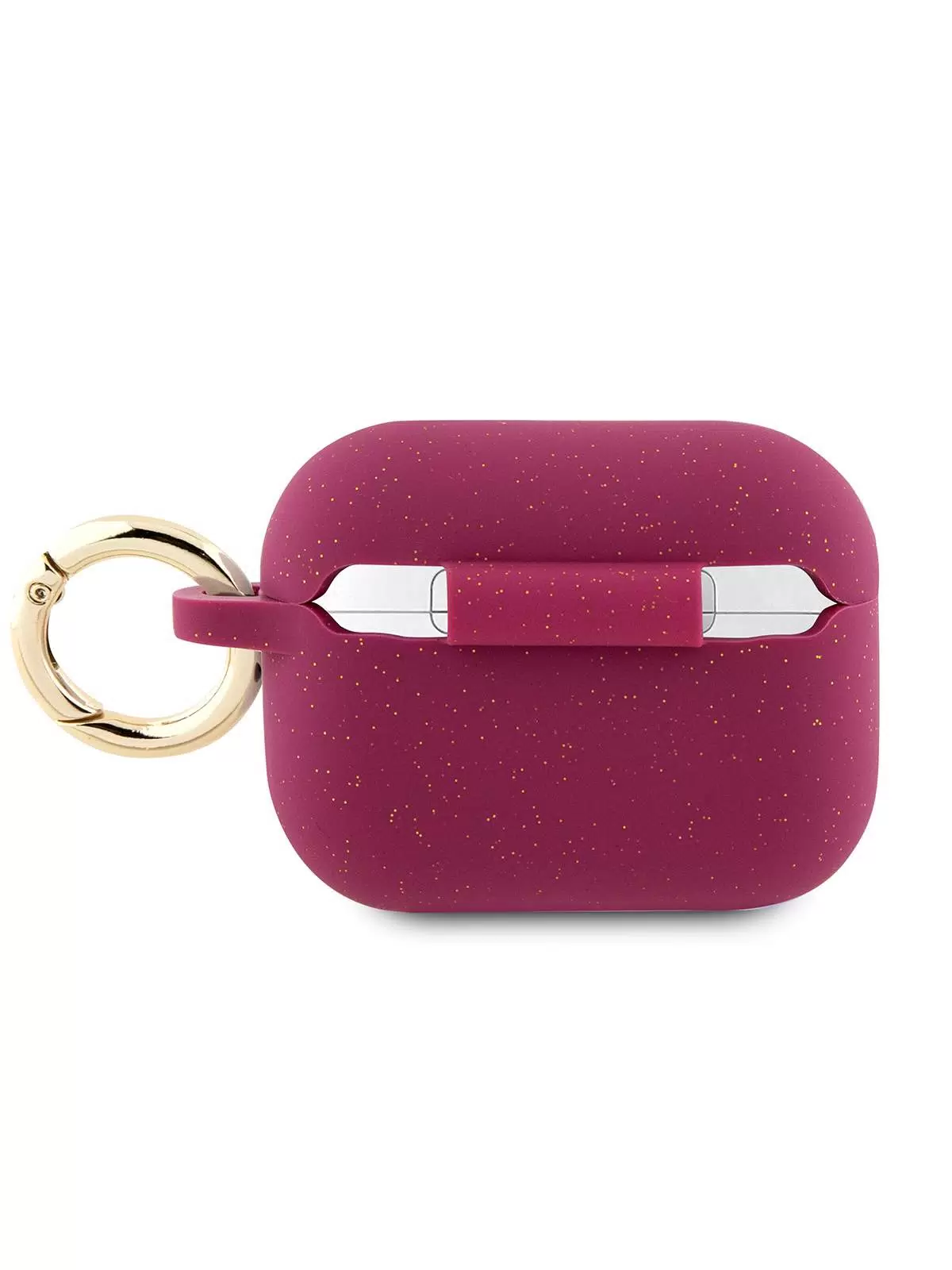Чехол Guess для Airpods Pro 3 Silicone with ring Glitter/Fuchsia