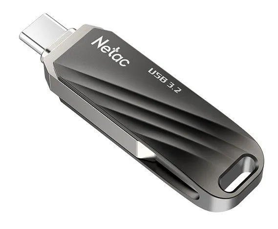 Флеш-накопитель USB 3.0 128GB Netac US11 Dual чёрный/серебро (USB 3.0 / Type C)
