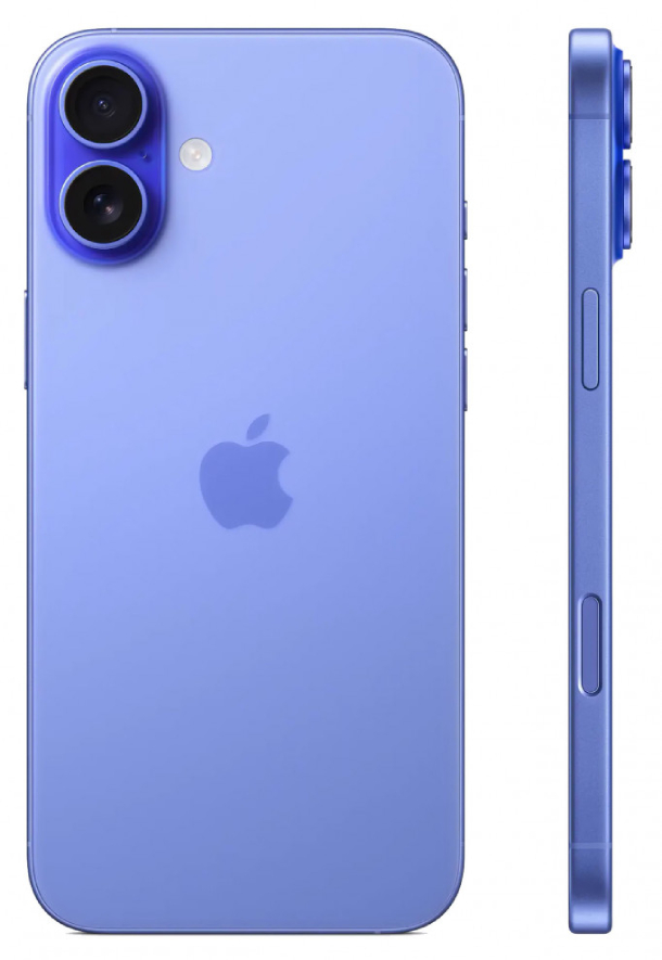 iPhone 16 128Гб (1 sim + eSIM / 88%) Ультрамарин - Б/У ★★★★☆