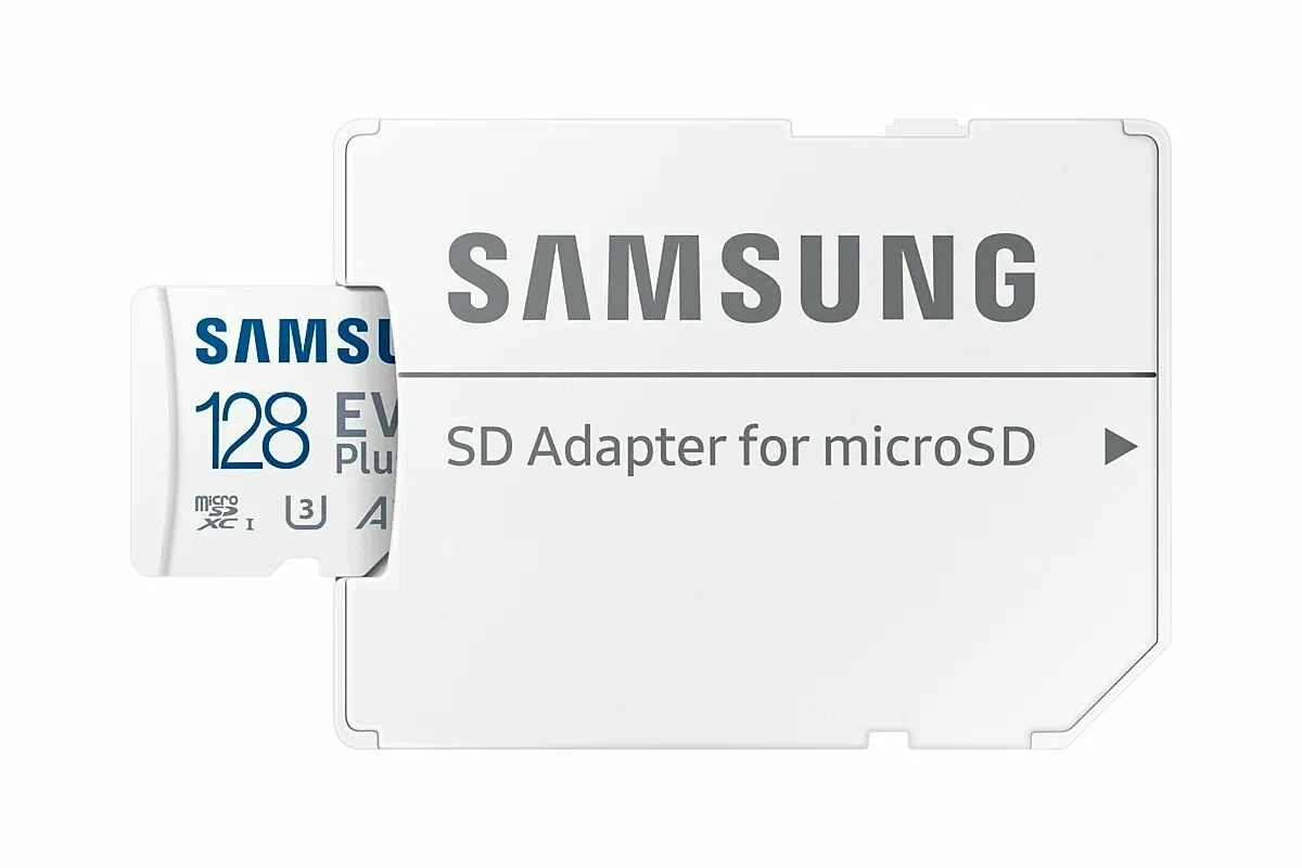 Карта памяти MicroSD 128 Гб Samsung Class 10 Evo Plus A2 V30 UHS-I (R/W  90/160 MB/s) + SD адаптер